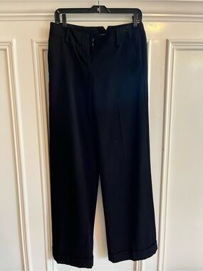 Kenneth Cole Black Wide-Leg Dress Pants